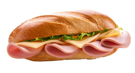Sandwiches with ham, cheese and lettuce