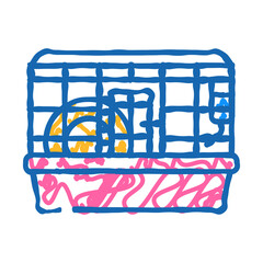 hamster cage pet doodle icon sketch vector. hamster cage pet sign. isolated symbol illustration