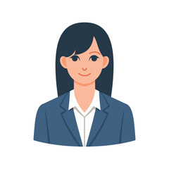 Modern half body of business woman icon, business people icon flat vector illustration style perfect for business project needed