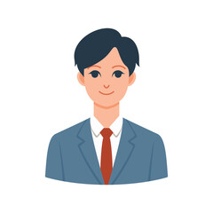 Modern half body of business man icon, business people icon flat vector illustration style perfect for business project needed