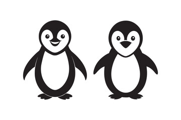 Penguin Silhouette vector illustration, Penguin Silhouette vector