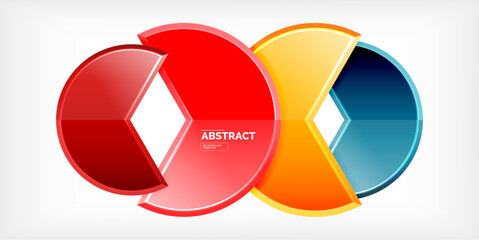 Glass reflective geometric round shapes background. Vector Illustration For Wallpaper, Banner, Background, Card, Book Illustration, landing page