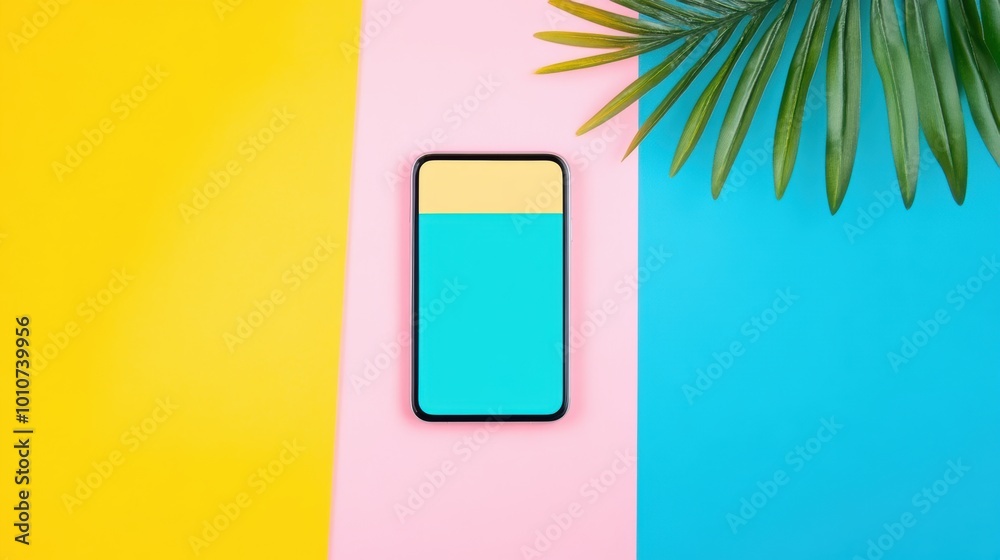 Poster a mobile device displaying a colorful and engaging app interface, showcasing the importance of desig