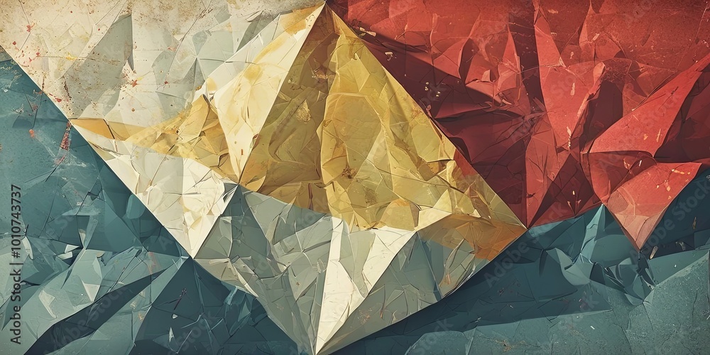 Poster a piece of paper with a triangle on it