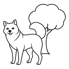 Shiba Inu standing proudly a captivating vector illustration of this loyal breed
