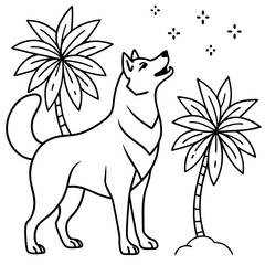 Majestic Siberian Husky Howling Vector Illustration of a Wild Arctic Dog
