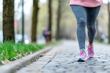 Person using an app to join a global fitness challenge. They log their workouts and compete with others online