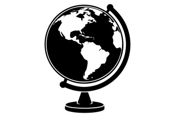 Vintage Globe Silhouette Representing the World