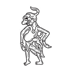 Wayang Illustration Colorless - Gareng