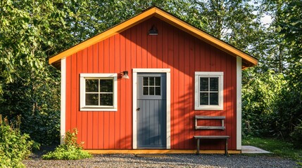 Converted storage shed showcasing efficient use of space.