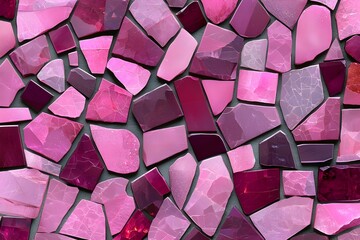 Pink Mosaic Vector Background. Generative AI