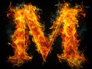 Create a stunning Flaming Letter M in Fire Alphabet featuring an alpha channel. Perfect for graphic design projects, this vivid design captures attention and enhances visual storytelling.