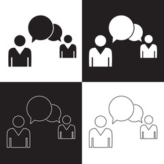 Conversation or chatting related icon. Dialogue, communication, Approved, Checkmark box and Social media message. Chat and quote line icons. Chat speech bubble.  Vector illustration . EPS 10