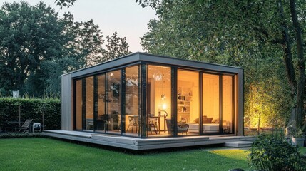 Fototapeta premium Petite house with a minimalist, efficient interior.