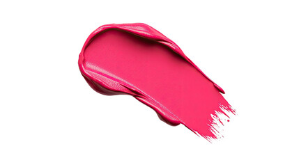 Fototapeta premium Bright pink paint smear on white isolated background.