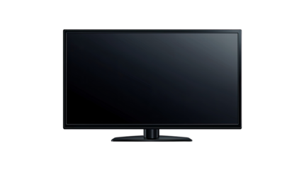 Modern television with a sleek design, black isolate background.