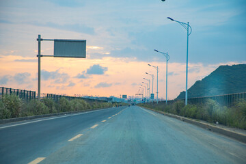 Shanghai Yangshan Port - Highway at sunset