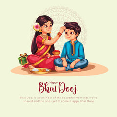 beautiful Bhai dooj festival greeting card India. editable abstract vector illustration design