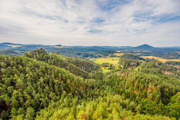 Obraz premium hiking in Jetrichovice steny (Vilemina's wall, behind Rudolf's kamen, Maria's viewpoint) It offers a beautiful view of Jetrichovice in Bohemian Switzerland