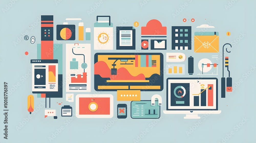 Poster an image that represents key usability principles such as consistency, feedback, and simplicity in i
