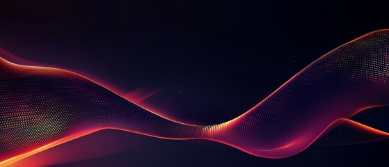 Abstract wavy lines in glowing pink, red and orange. Beautiful backdrop.