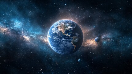 Fototapeta premium Earth in Cosmic Space