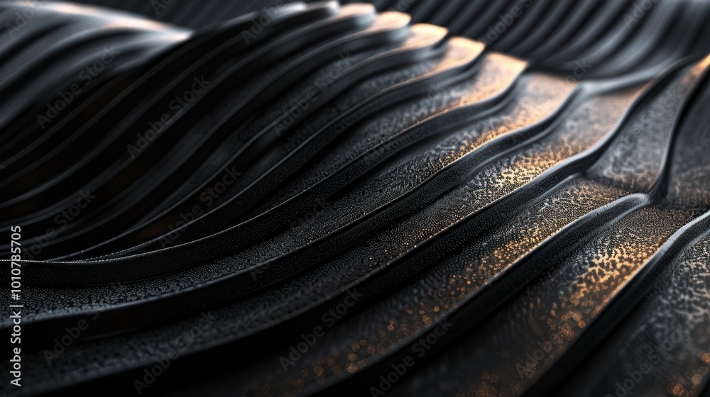 Poster abstract textured black and gold background with 3d patterns