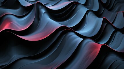 Fototapeta premium Abstract 3D waves, modern and futuristic. Digital art background, neon light, digital illustration