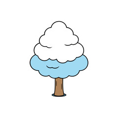 Beautiful snow-covered tree winter landscape vector illustration, ideal for seasonal and holiday designs. Perfect for creating winter-themed graphics, decor, and printable artwork.