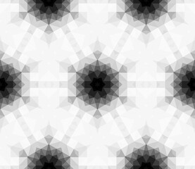 Abstract geometric black and white hipster fashion gradient pattern, fabric decor with polygonal form