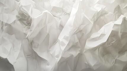 Obraz premium Crumpled White Paper Texture: Abstract Background