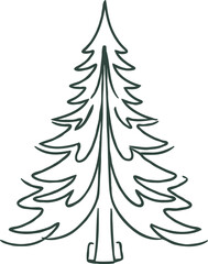 Obraz premium Christmas pine with only traces. Minimalist illustration of a logo-style Christmas tree