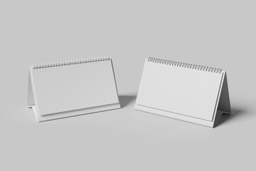 Blank desk top calendar, blank desktop flip-top calendar, mock up template for corporate design, 3d render