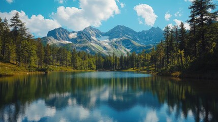 Majestic Mountain Reflections in Serene Lake