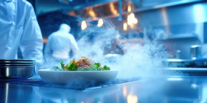 Food recipe creation and testing in a cutaway-edge production lab, [food , recipe , production], [innovative cuisine],