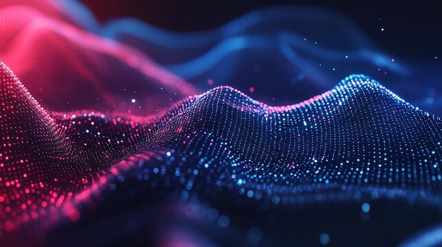Colorful Digital Waves Abstract Background