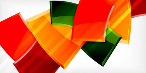 Round 3d shapes, plates background. Creative composition design template