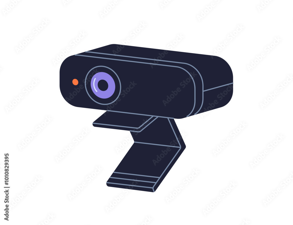 Poster webcam device for video streaming and online communication. digital camera for live calls. web cam, 