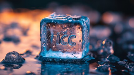 Ice Cube with Letters "ICC"