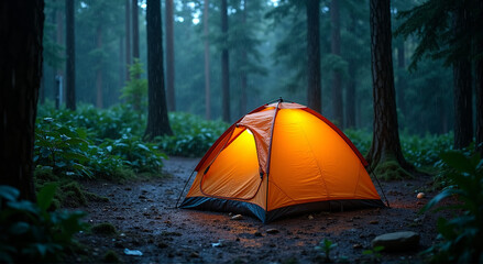 tent in the forest