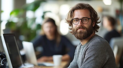 Man Working in Modern Office