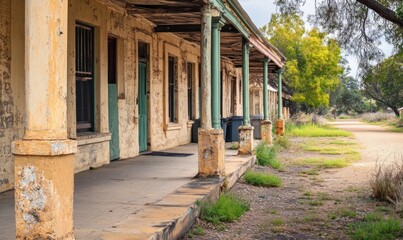 Obraz premium old historic buildings with verandahs in grenfell