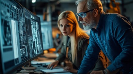 Obraz premium Advanced Technology Team at Work