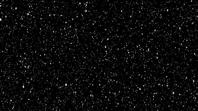 4K Realistic Snowfall Animation: Winter Snowstorm, Christmas Overlay, and Falling Particles in Black Background