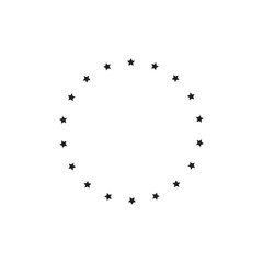 Circle icon surrounded by a star shape. Vector illustration.