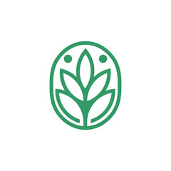 wheat grain icon vector logo design