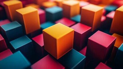Obraz premium Colorful 3D Geometric Blocks