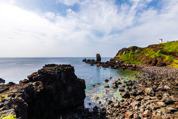 Seopjikoji Beach near Seogwipo-si, Jeju-do, Korea. Seopji means a place where many men with good talents are born, and Koji is a Jeju dialect meaning Cape.