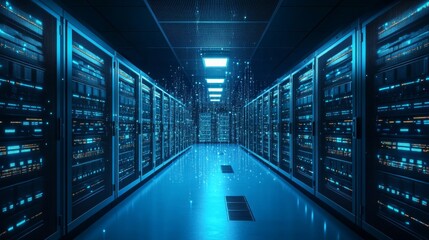 Futuristic Data Center Corridor