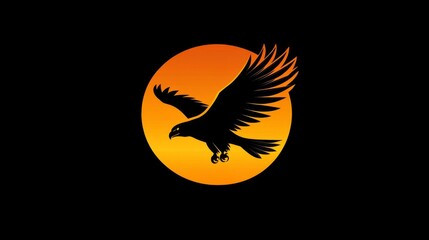 Obraz premium A logo with an eagle circling, designed for an app icon.